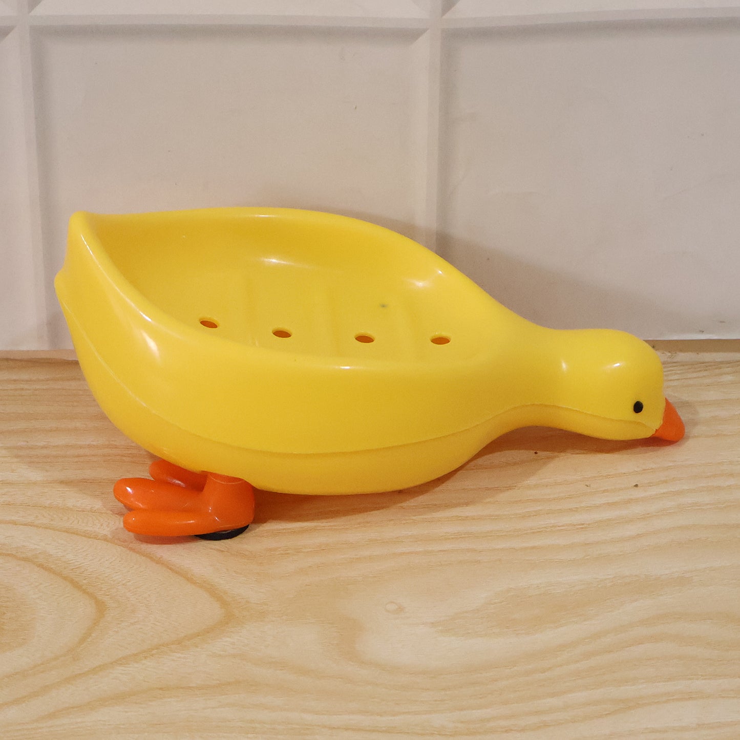 Cute Duck Shape Plastic Soap Holder Box for Kids Bathroom