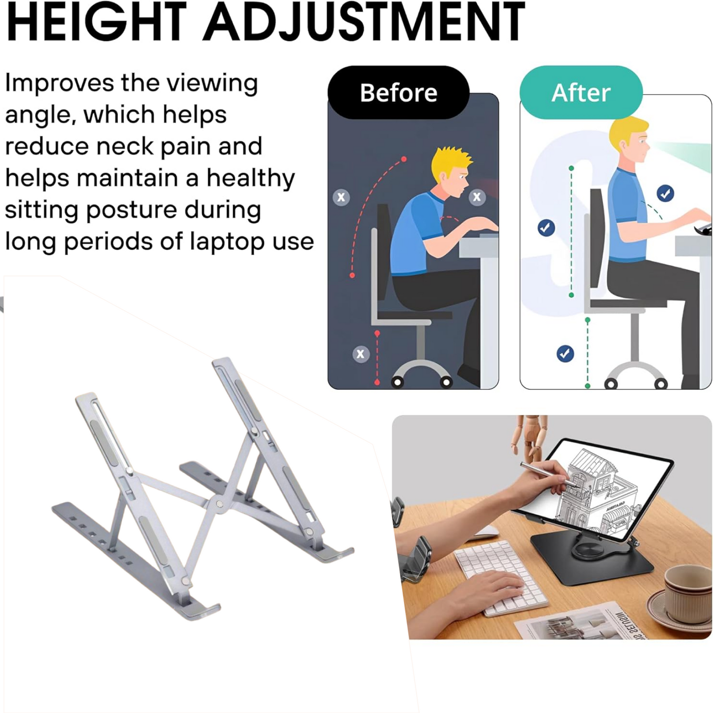 DeoDap Metal Portable Laptop Stand - packaging shot