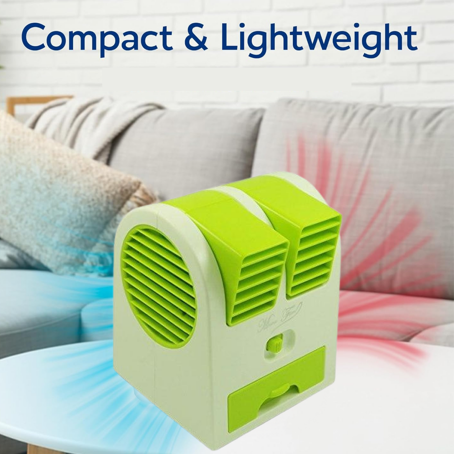 Mini air conditioner fan with ice and fragrance function