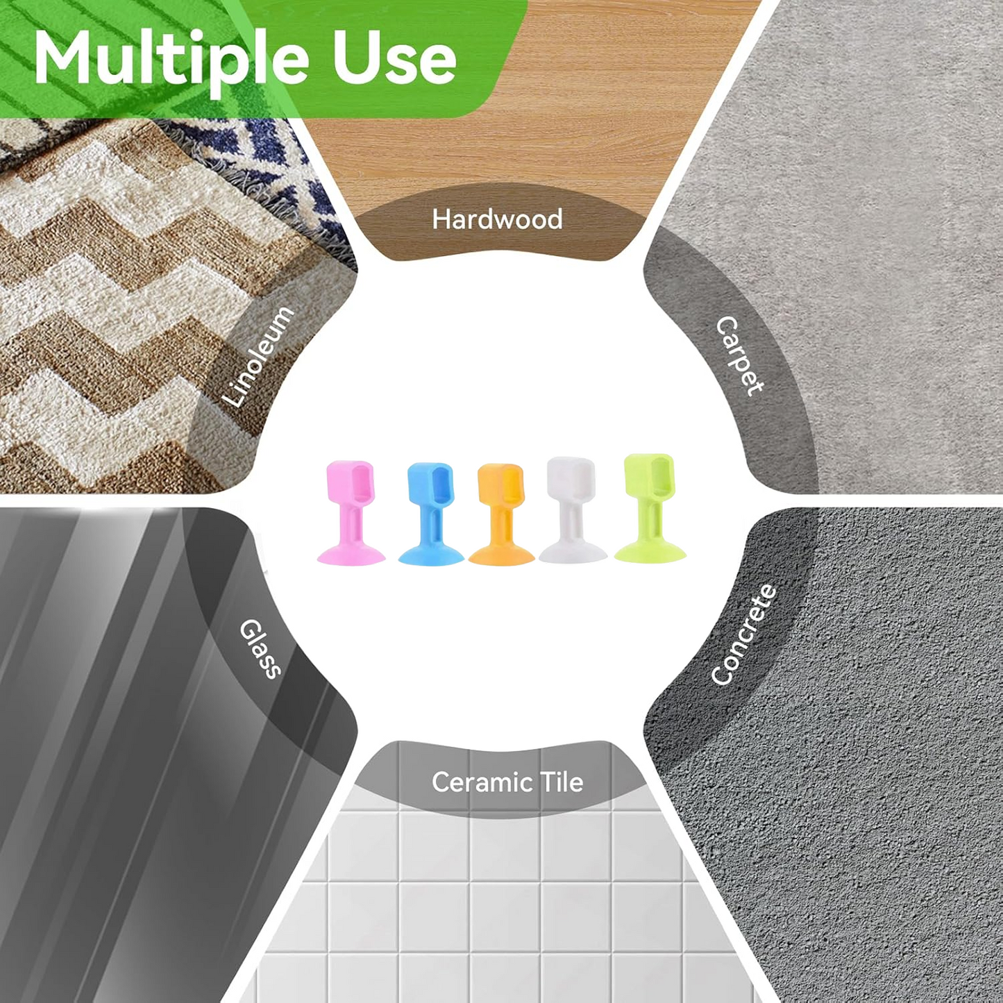 Self-Sucking Silicone Door Stopper (5 Pcs Set)