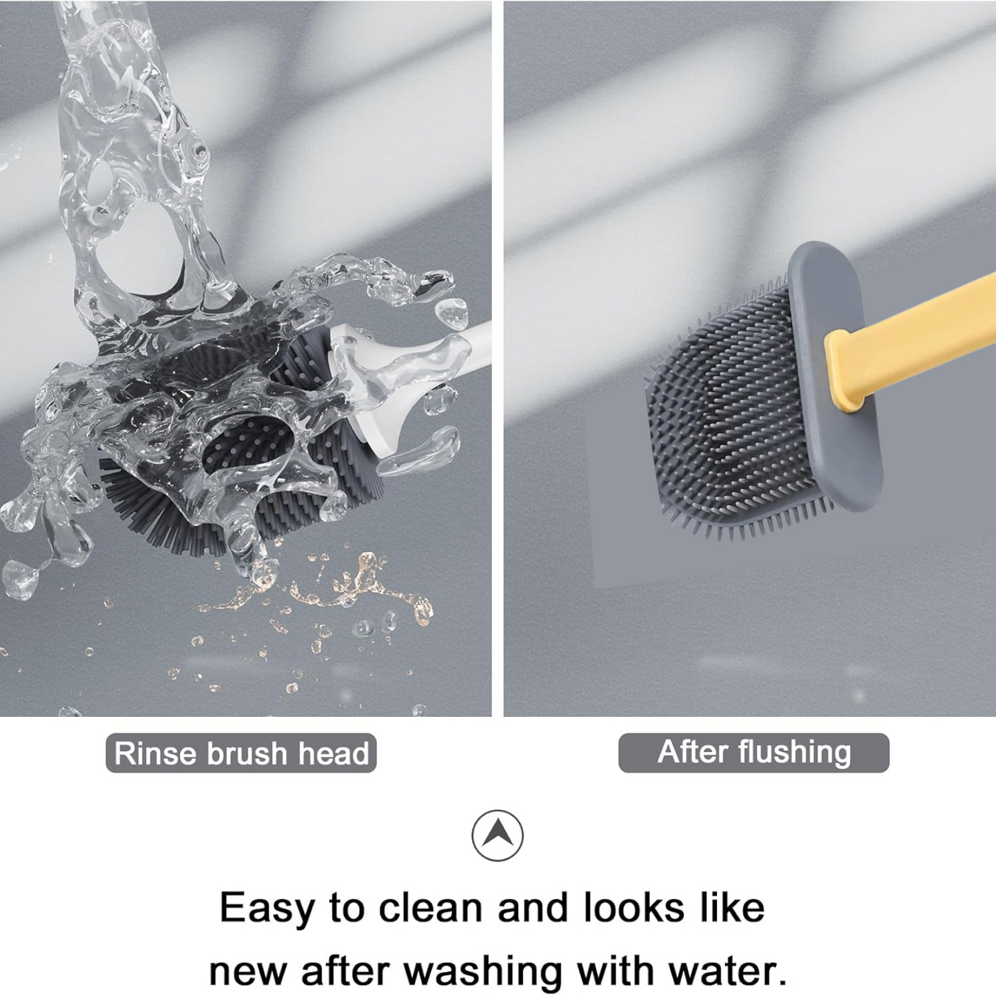 सिलिकॉन टॉयलेट ब्रश / लचीला नरम ब्रिस्टल ब्रश त्वरित सूखी धारक सफाई ब्रश के साथ शौचालय सहायक उपकरण के लिए (बॉक्स के बिना)