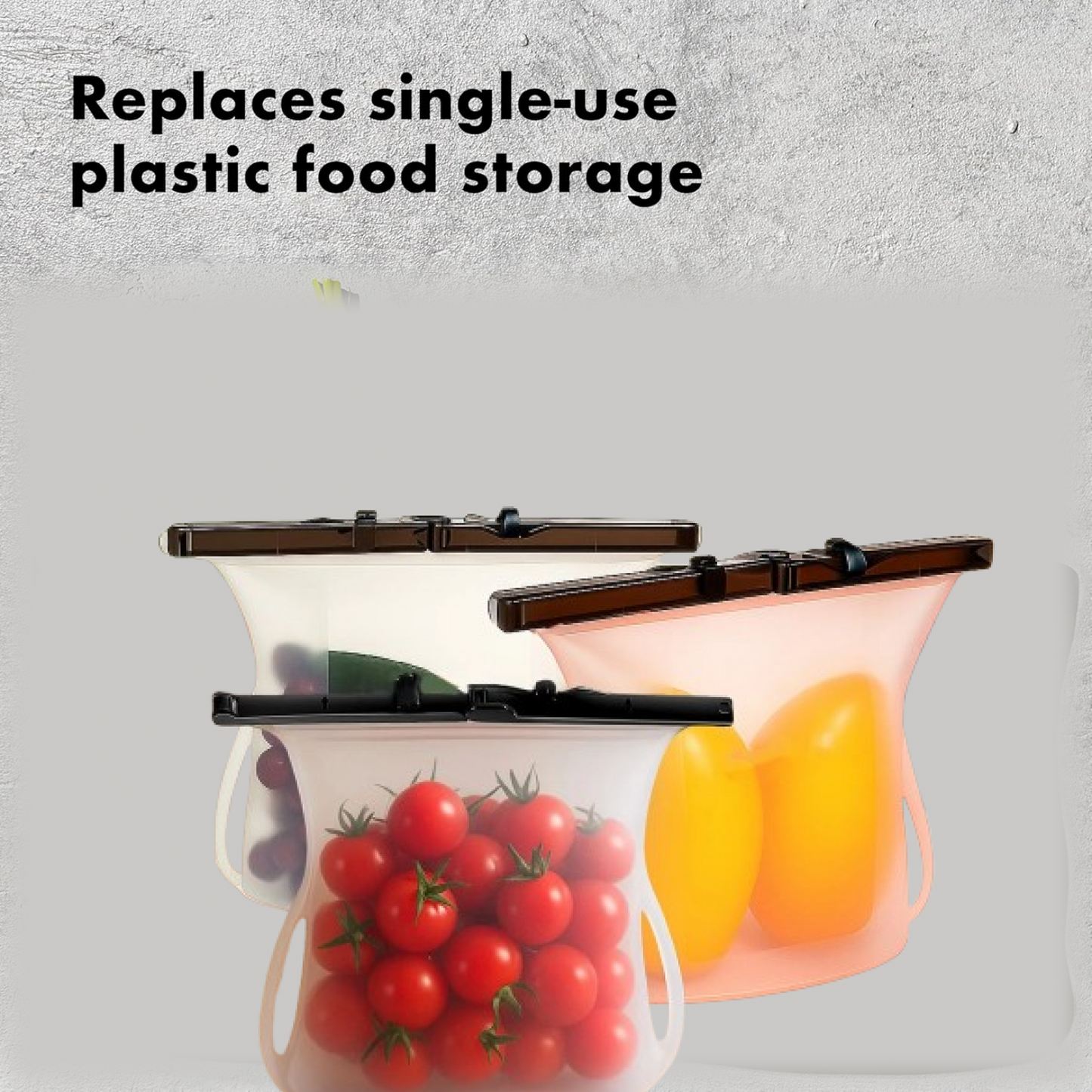 पर्यावरण अनुकूल खाद्य भंडारण: पुन: प्रयोज्य सिलिकॉन बैग (3-पैक) - रिसाव रहित और सुरक्षित