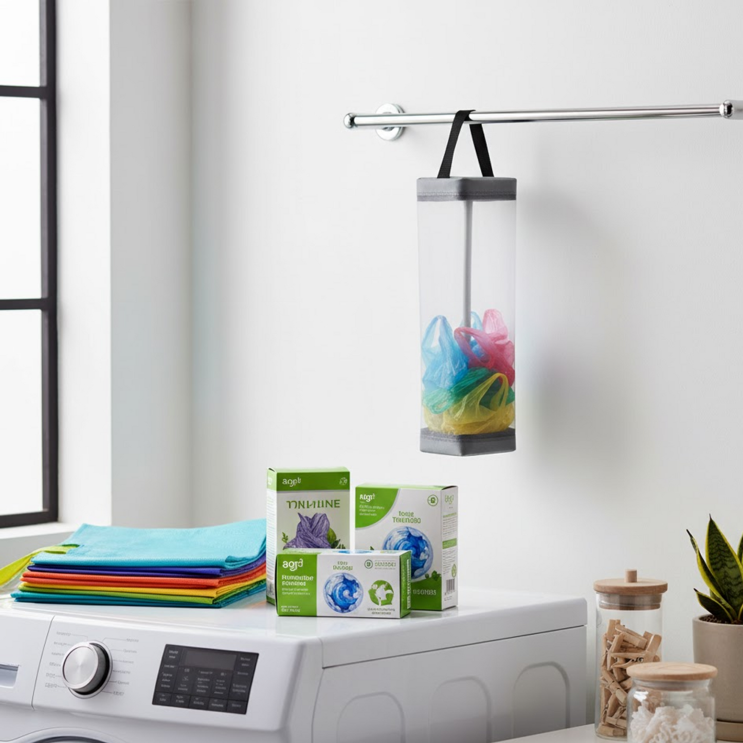 Hanging Waste Bag Holder – Large Capacity Garbage Storage with Sturdy Handle for Home, Kitchen & Restaurant (1 Pc)