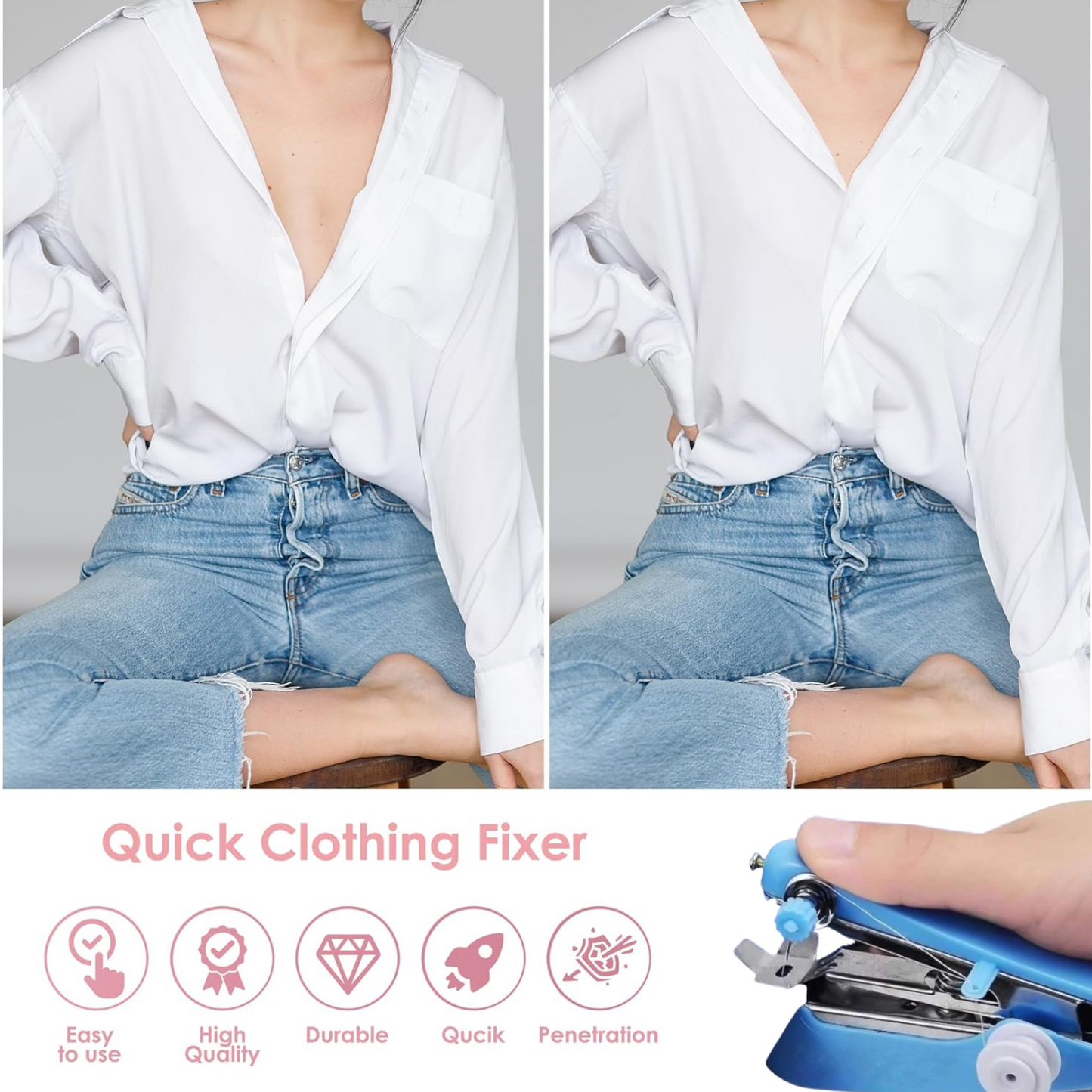 1237 હેન્ડી સ્ટીચિંગ સ્ટેપલર મશીન પોકેટ પોર્ટેબલ મીની સિલાઈ કોર્ડલેસ હેન્ડ ઓપરેટેડ મેન્યુઅલ સ્ટીચ સ્ટેપલર સિલાઈ મશીન ગાર્મેન્ટ, કાપડ માટે