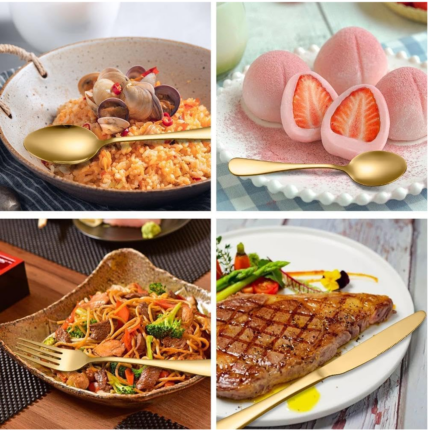 Premium Cutlery Set 24 Pcs with Oval Shaped Stand | Beautiful Stylish Oval Designed Cutlery Sets, Egg-Shaped Luxury Spoon Holder Set (Golden / 24 pcs set)