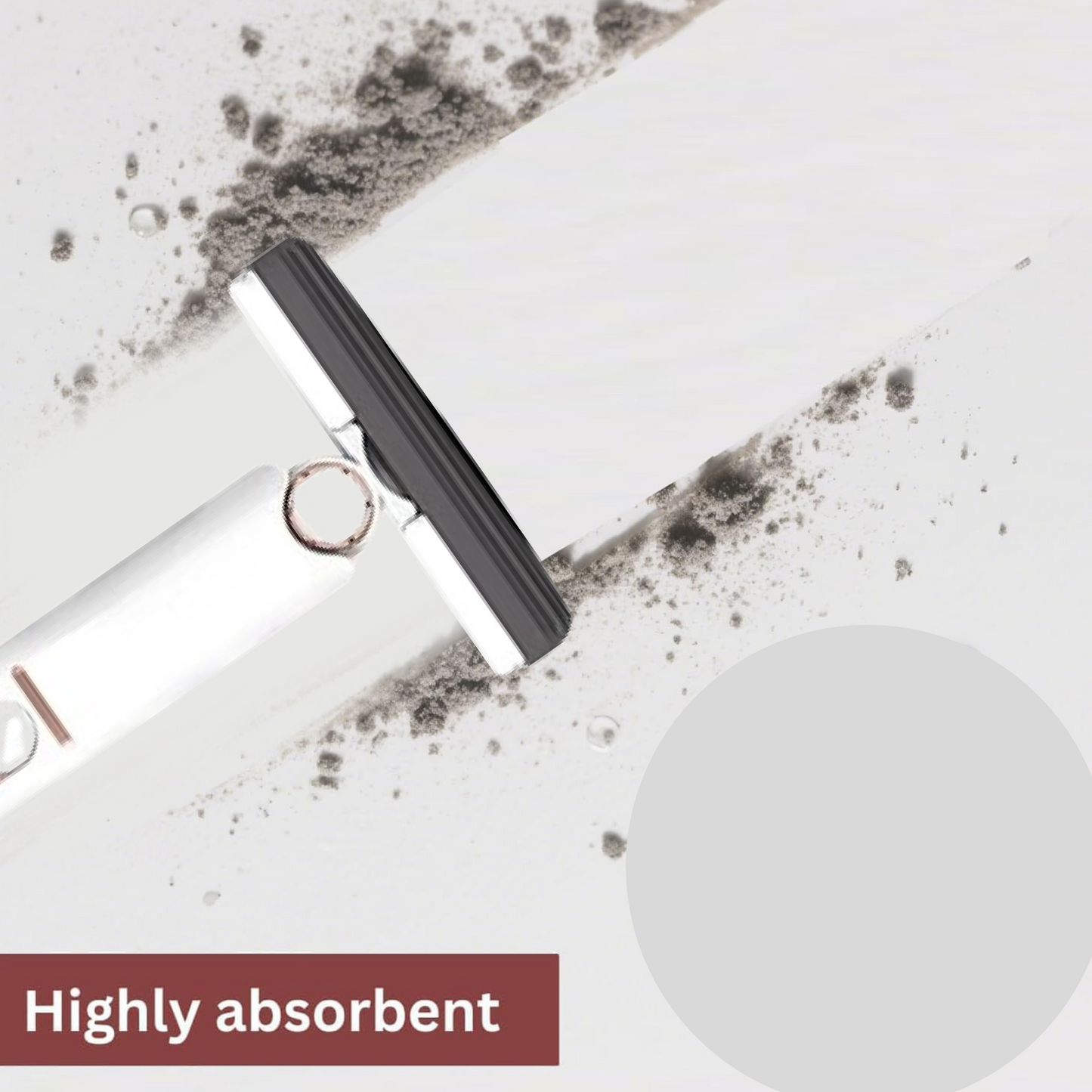 पोर्टेबल सेल्फ-स्क्वीज़ शॉर्ट मॉप, मिनी हैंड वॉश-फ़्री मज़बूत अवशोषक मॉप 1 कॉटन हेड के साथ, बाथरूम किचन टेबल के लिए सफाई स्पंज