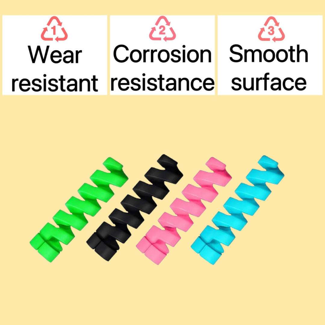 सर्पिल चार्जर स्प्रिंग केबल प्रोटेक्टर डेटा केबल सेवर (4 का पैक)