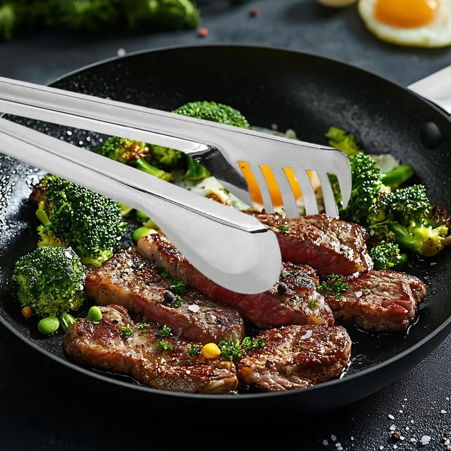 Stainless Steel Multipurpose Serving Tong – 2-in-1 Pasta & Salad Tong (1 Pc)