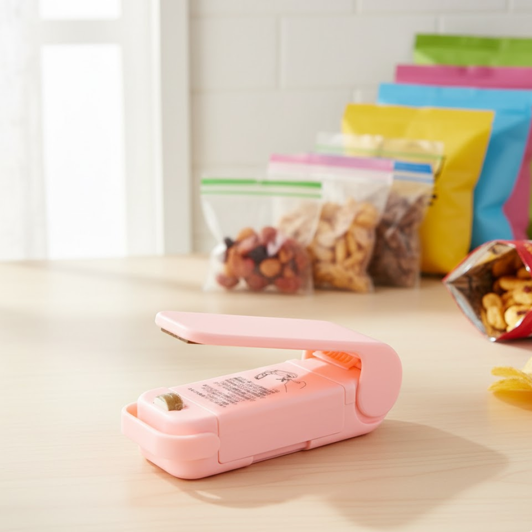 मिनी सीलिंग मशीन प्लास्टिक बैग सीलर पोर्टेबल मिनी सुपर सील पैकिंग प्लास्टिक बैग टूल सीलिंग मशीन हाथ से पकड़ने वाली हीट (1 पीस)