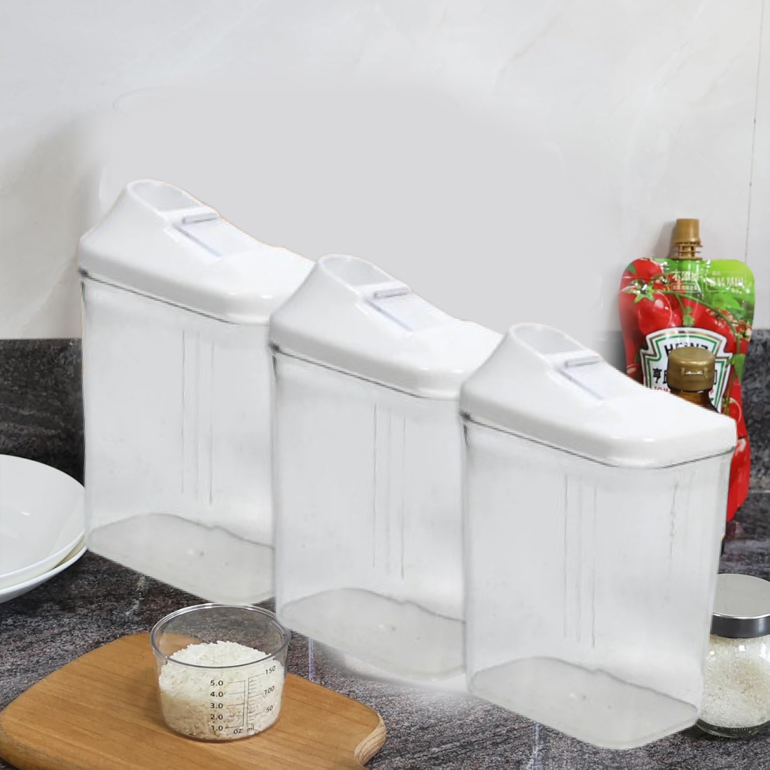 Kitchen Storage Jars & Container Set 3pc , Transparent Jar Set For home & Kitchen Use