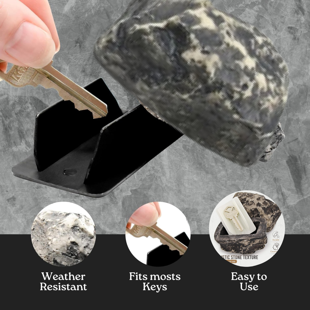 Realistic Fake Rock Key Hider – Weatherproof Outdoor Key Storage for Emergencies (1 Pc)