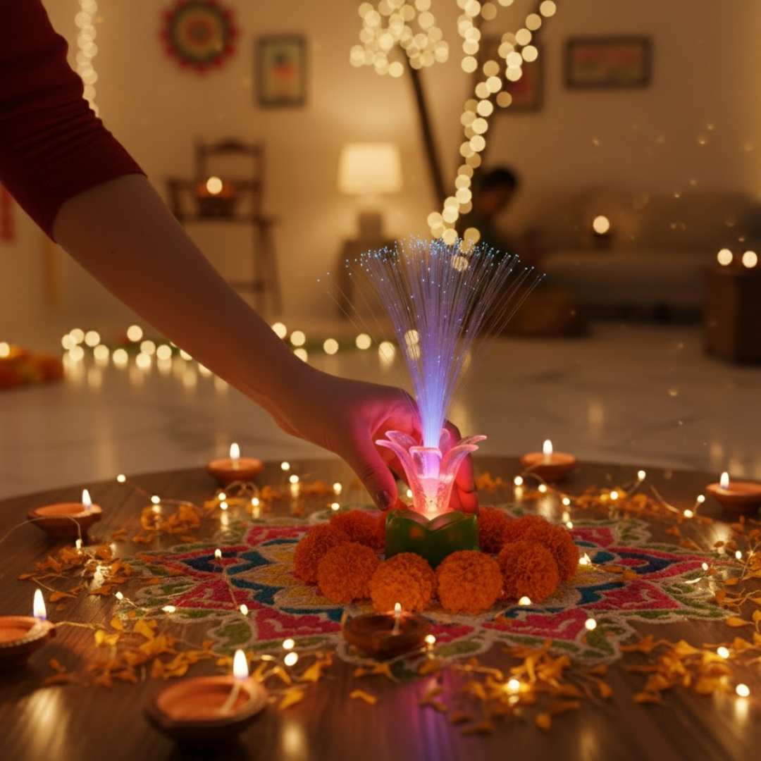 LED Candlelight Colourful Candle Decoration LED Light, Diwali (1 Pc / Multicolor Light)