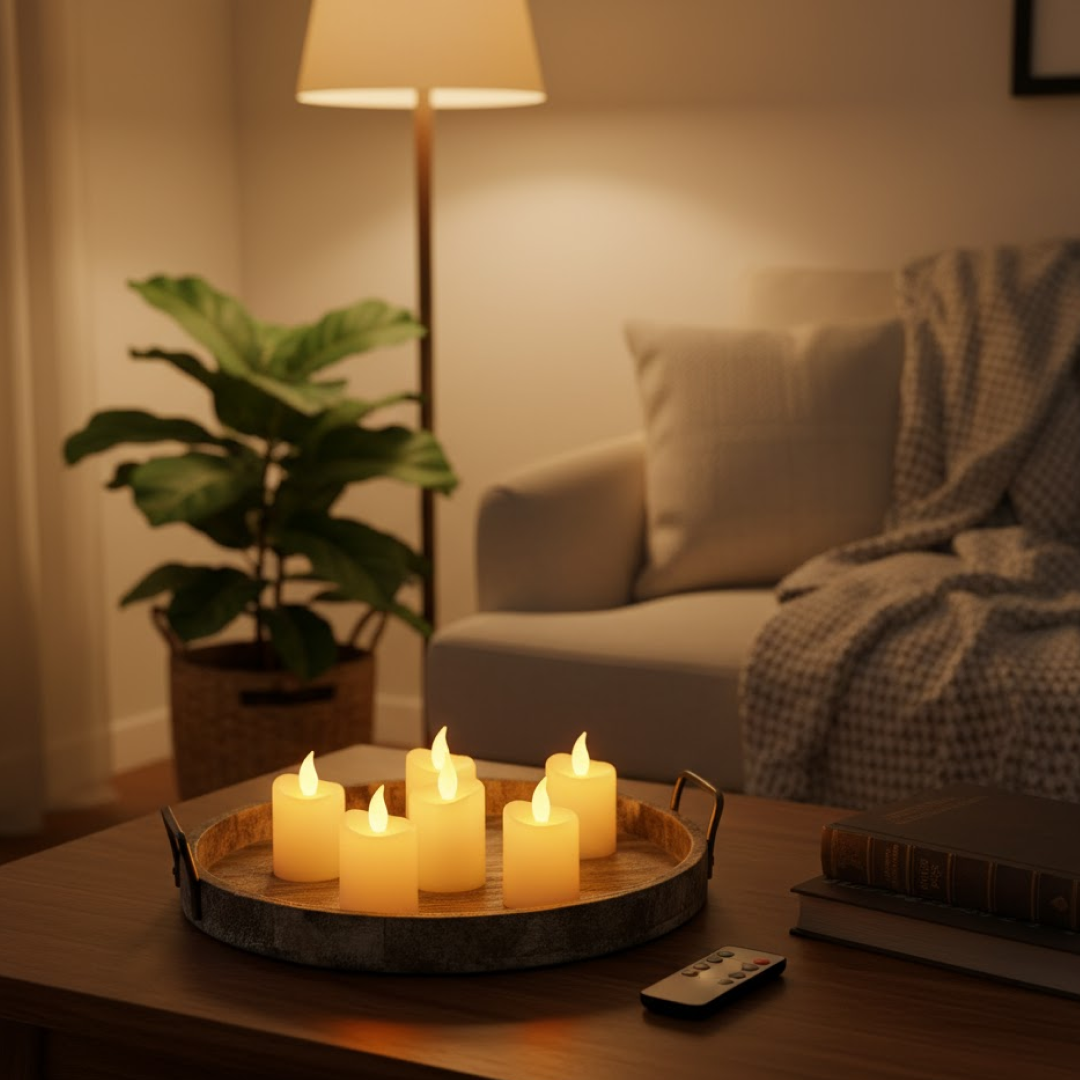 Premium 6 Piece LED Flameless Candle Light Set with Remote Control