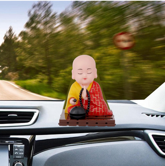 Solar Powered Sitting Buddha Statue, Moving Head and Hand (1 Pc / Medium)