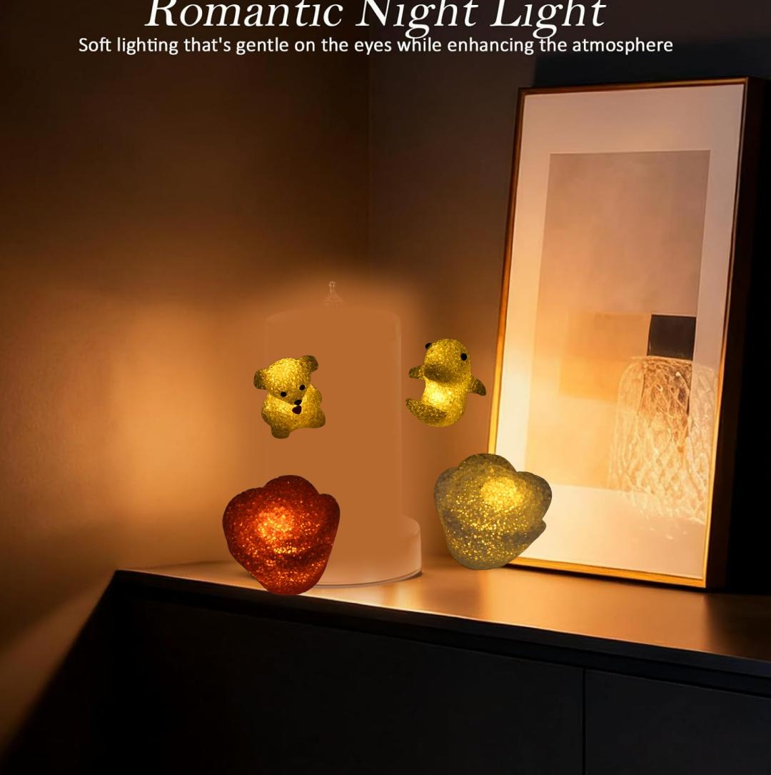 Christmas MULTI SHAPE SMALL LIGHT LAMPS LED SHAPE CRYSTAL CHRISTMAS NIGHT LIGHT LAMP (6 PC SET)