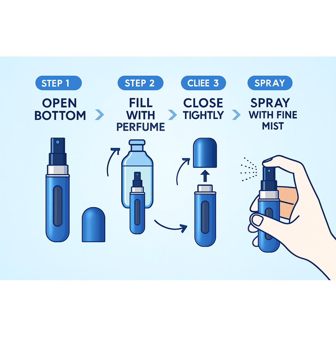 Mini Portable Perfume Empty Spray Bottle (1 Pc / Mix Color)