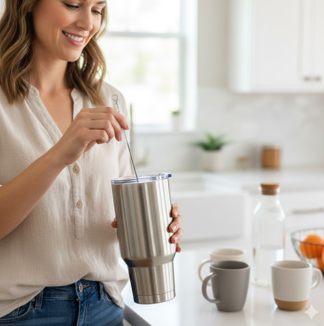 Stainless Steel Straw Cleaning Brush Drinking Pipe (20 Cm / 1 Pc)