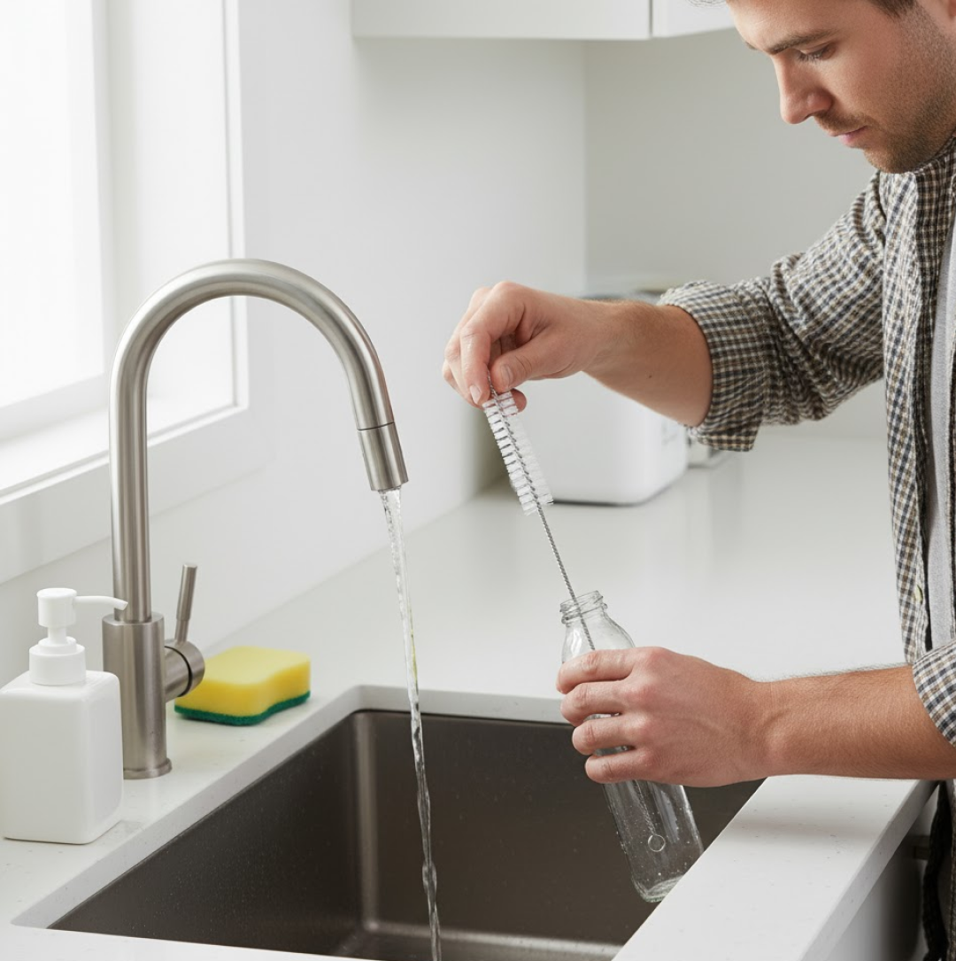 Stainless Steel Straw Cleaning Brush Drinking Pipe (20 Cm / 1 Pc)