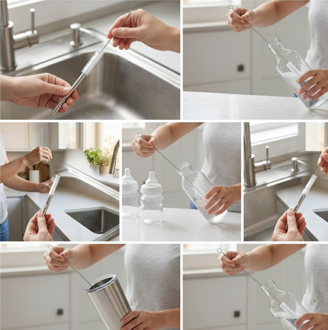 Stainless Steel Straw Cleaning Brush Drinking Pipe, 23mm 1 pcs