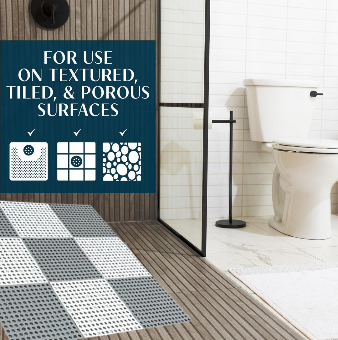 स्नान विरोधी फिसलन चटाई स्नान और शौचालय के प्रयोजनों के दौरान फिसलन फर्श सतहों से बचने के लिए उपयोग किया जाता है।