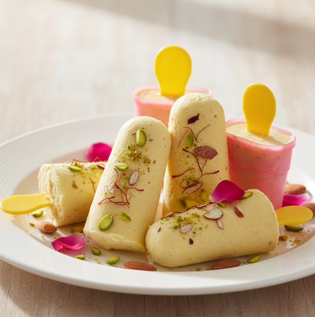 Kulfi Maker Moulds Set Plastic Homemade Kulfi Mould 6pcs Set For Freezer Use