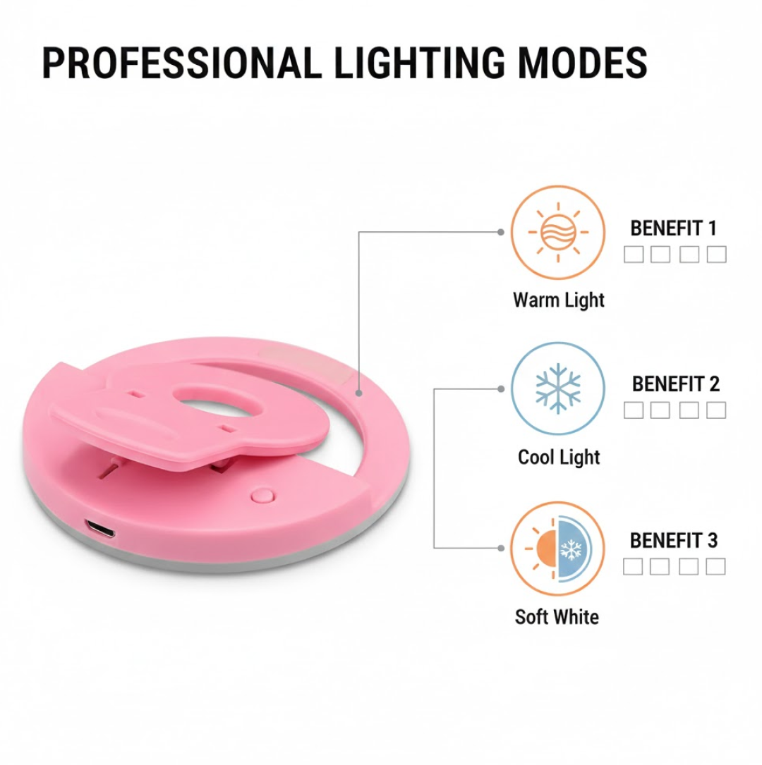 LED Selfie Ring Light for Bright Photos & Videos