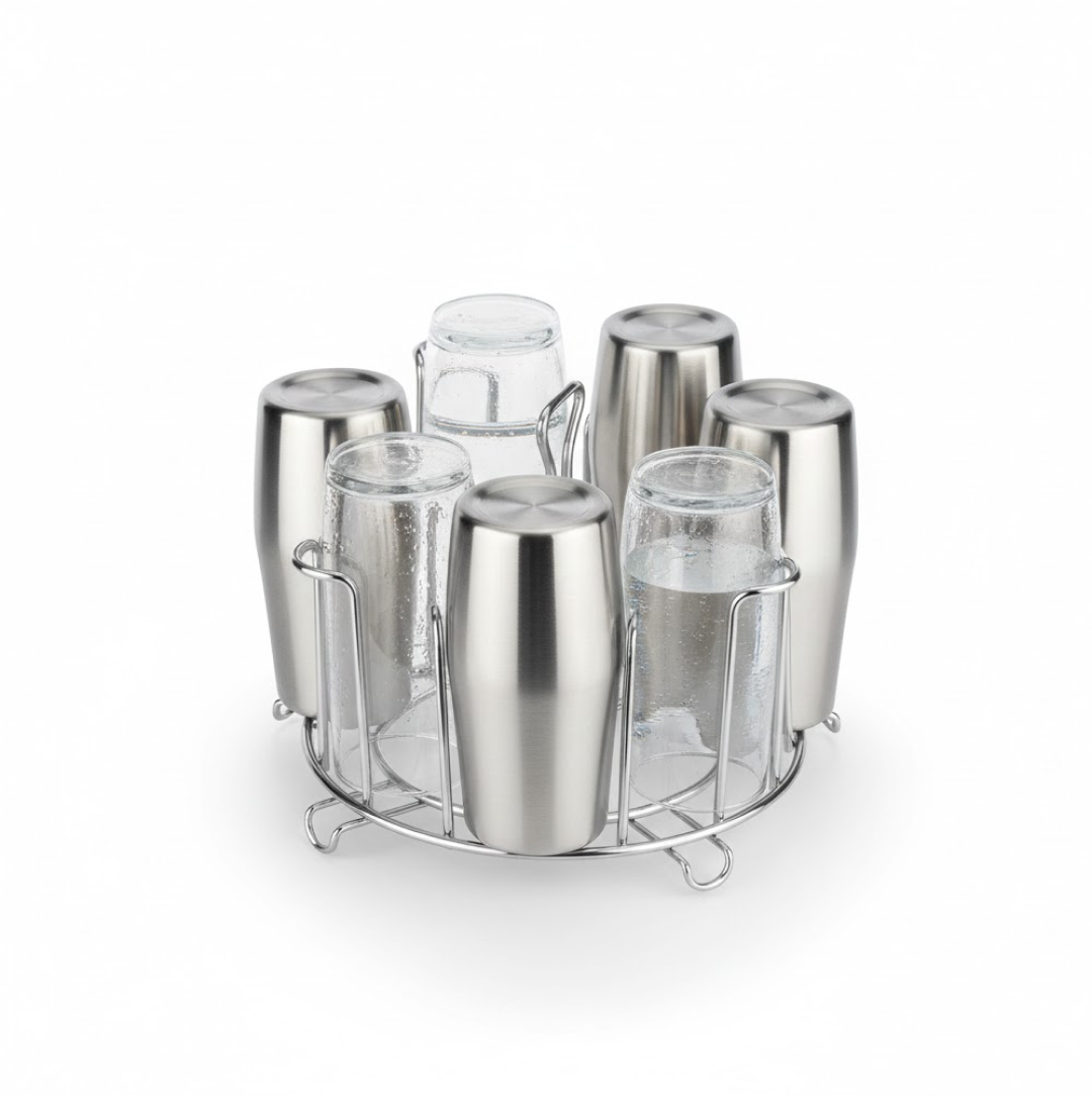 SS Round Glass Stand used for holding sensitive glasses