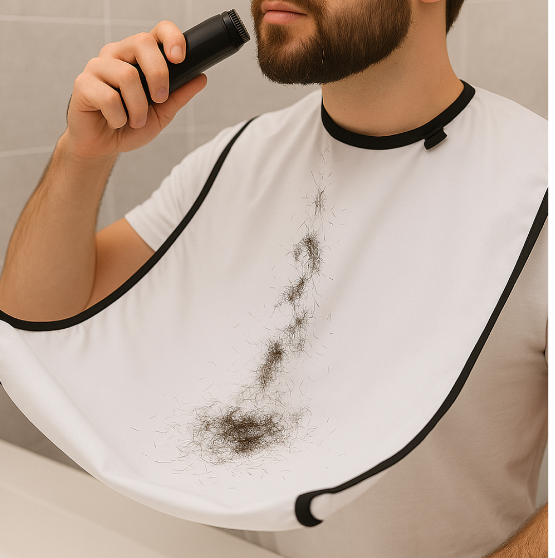 Beard Apron Hair Clippings Catcher Grooming Bib
