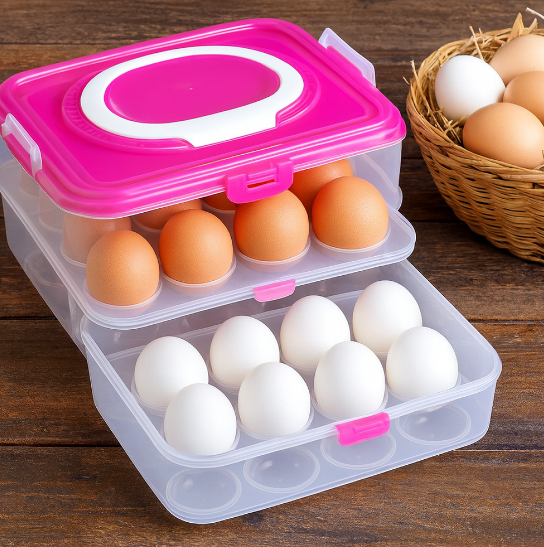 Double Layer 24 Grid Egg Storage Box for Egg Storage Container