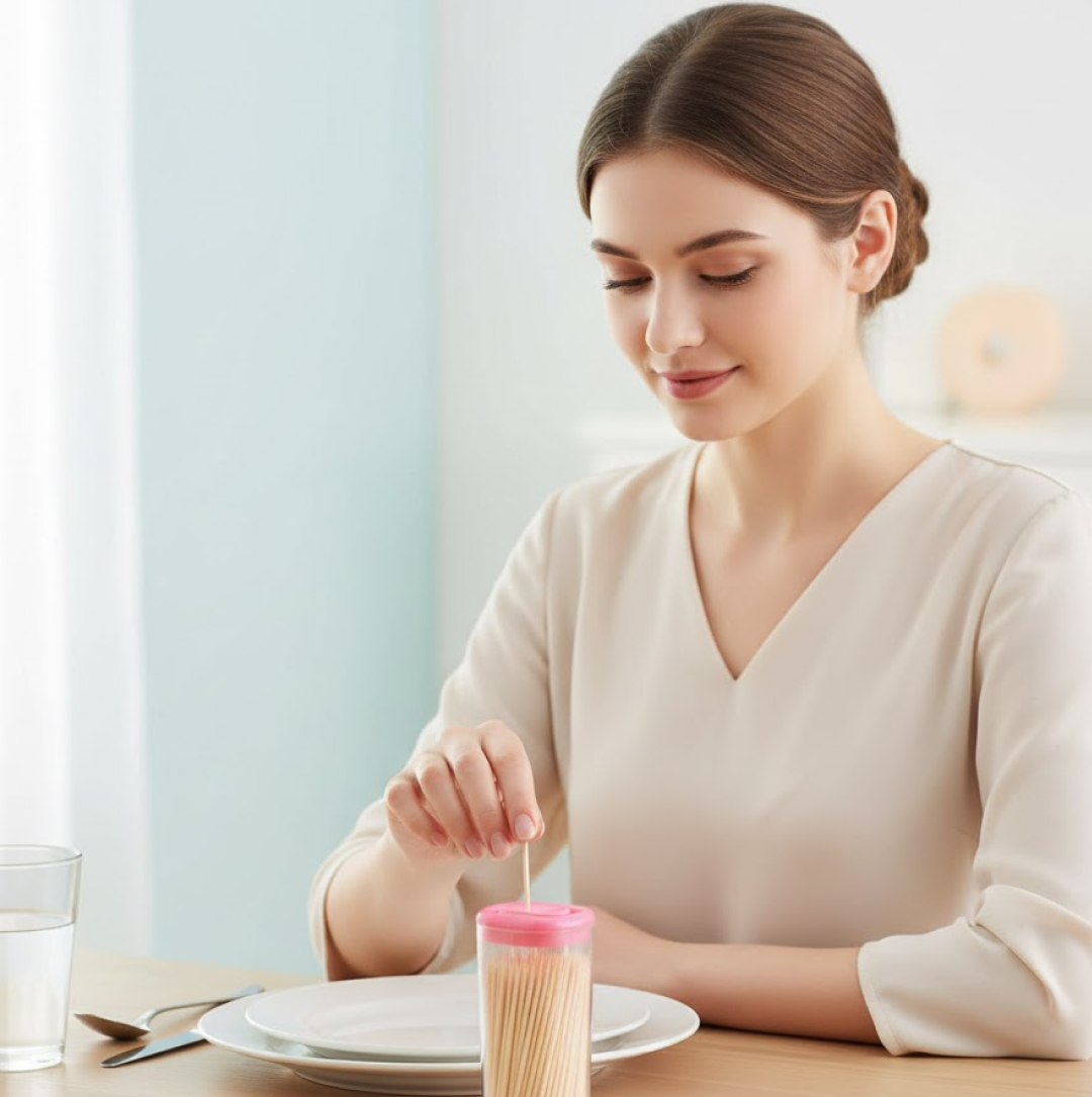 Bamboo Toothpicks with Dispenser Boxq
