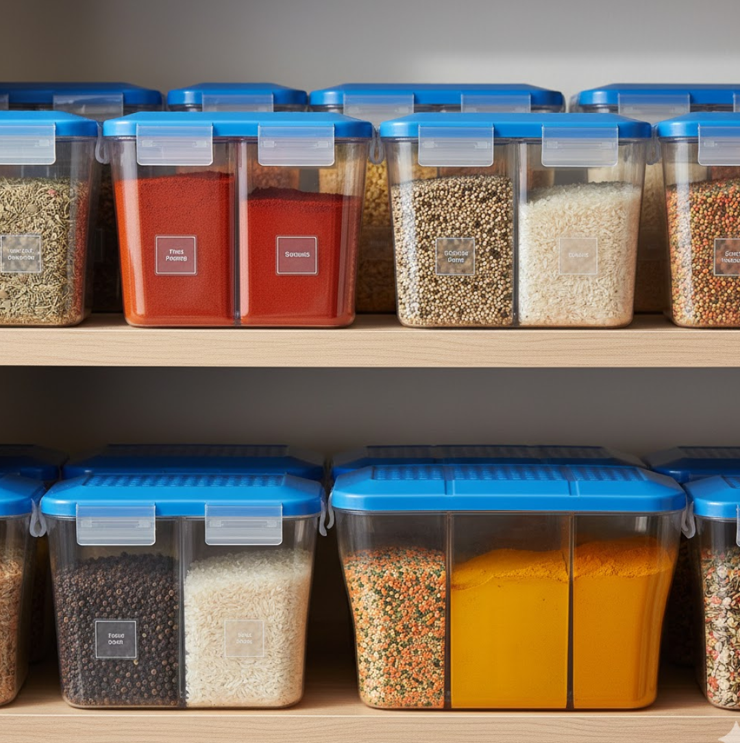 Plastic Square Storage Organiser Container (750ML Capacity)