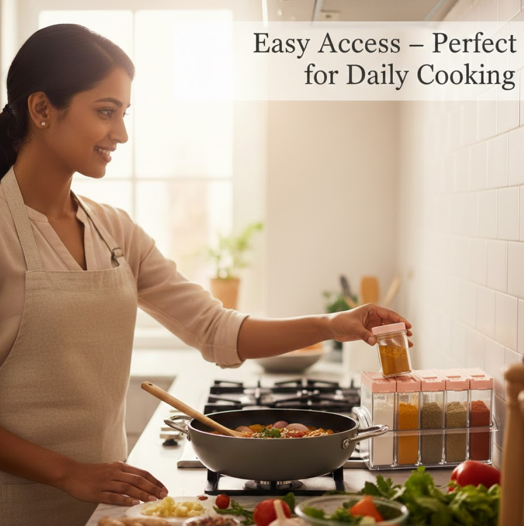 Plastic Spice Jars (6 pcs, 14x22x8cm, Multicolour)