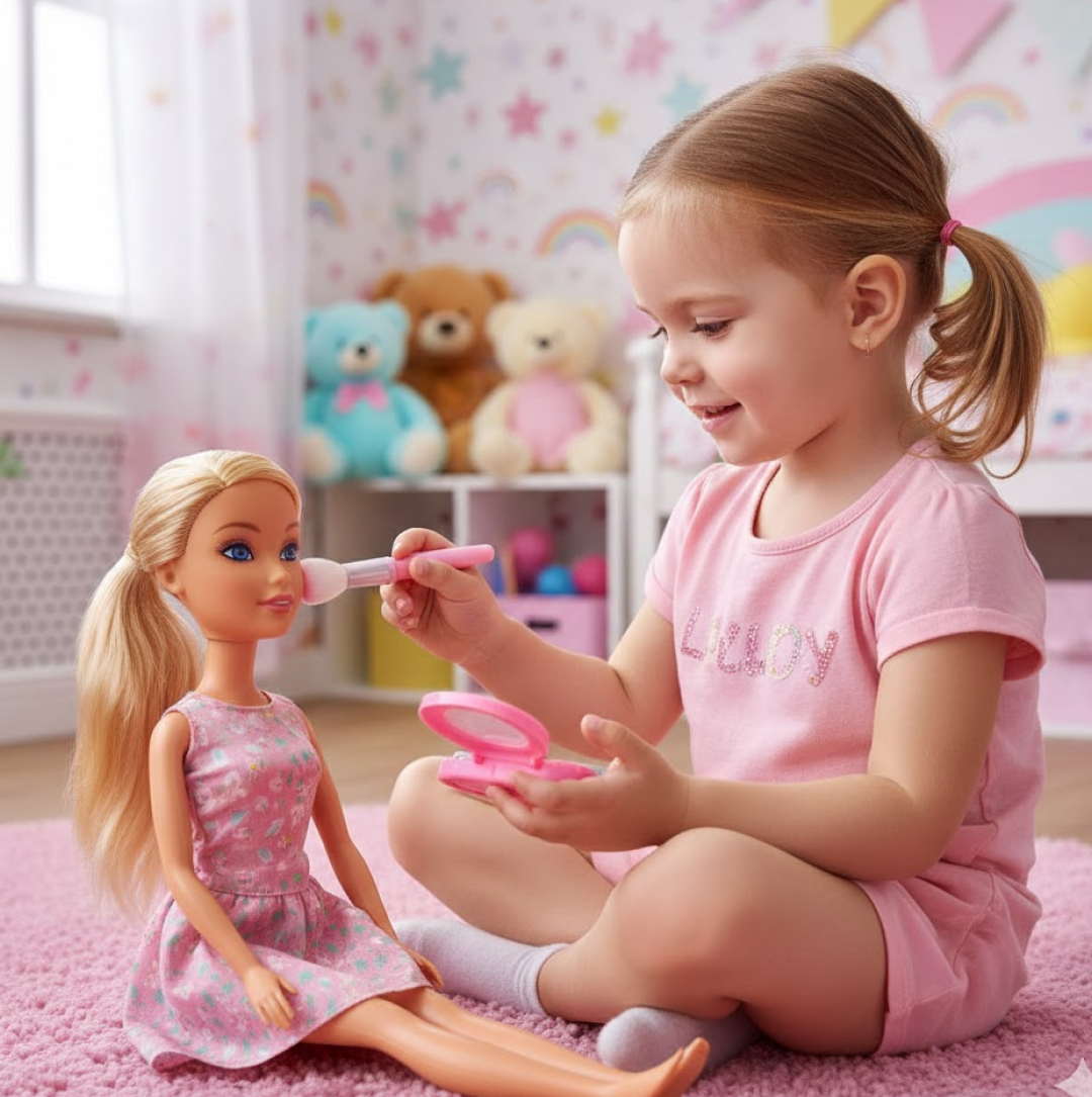 Beauty Make up Set for Kids Girls with Fold-able Suitcase (Multicolour)