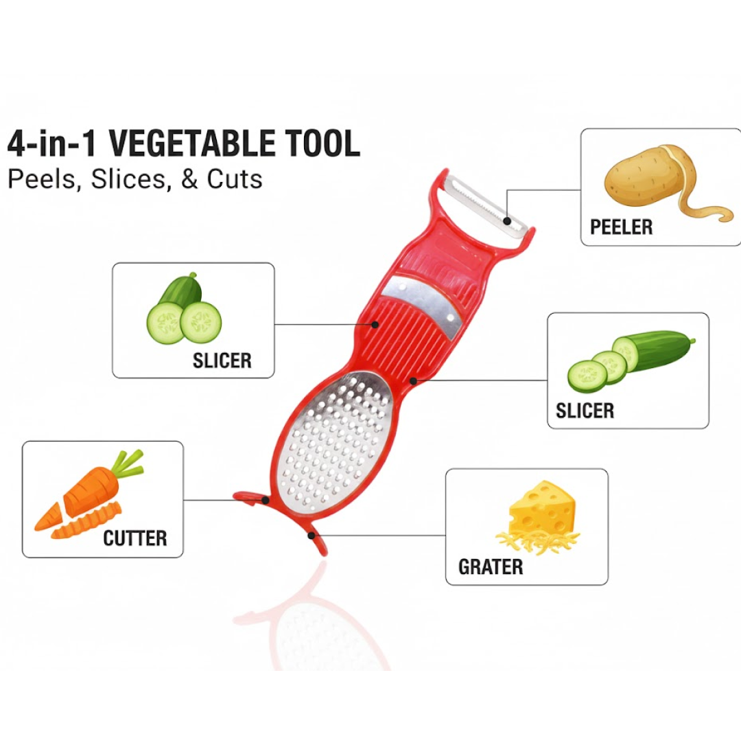 4 in 1 Multi Purpose Vegetable Peeler / Slicer / Grater / Cutter