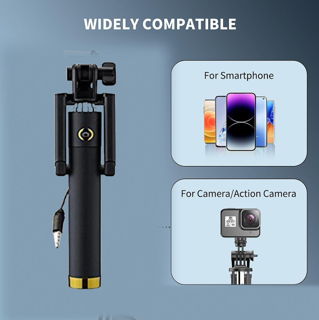 Selfie Sticks Box with Aux Wire for All Smart Phones
