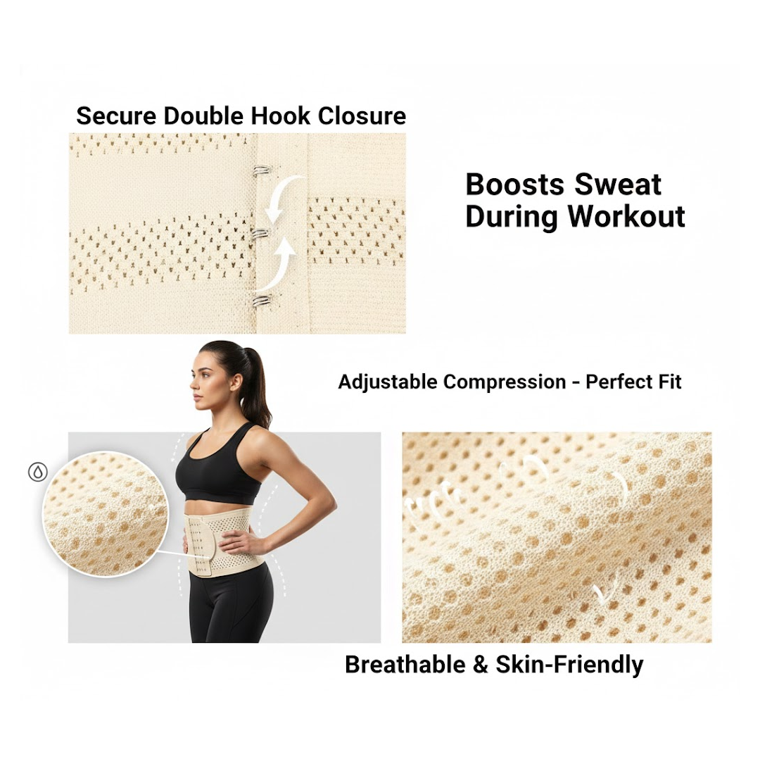 2 Hooks Waist Trimmer Belt Shaper Cincher Trimmer Body shape - (L)