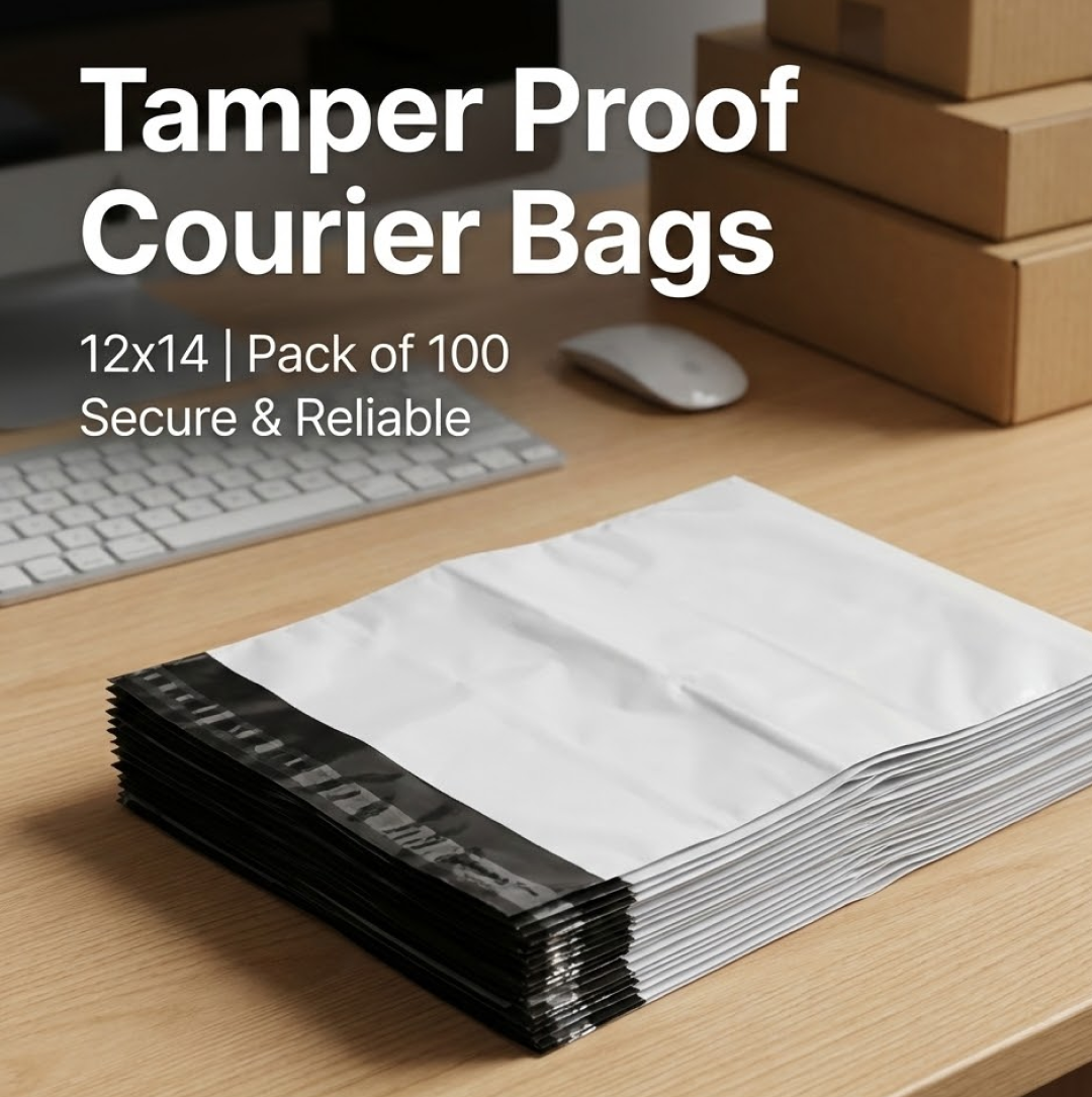 Tamper proof courier bag backside with security features