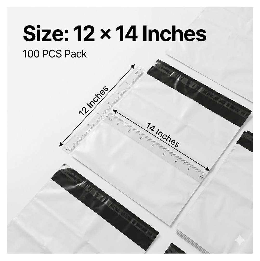 Single tamper proof courier bag unfolded