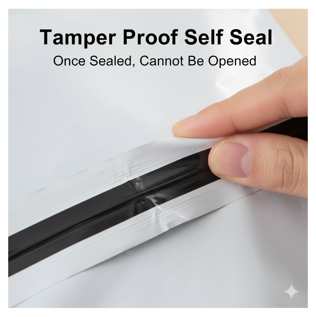 Demonstration of tamper proof feature on courier bag