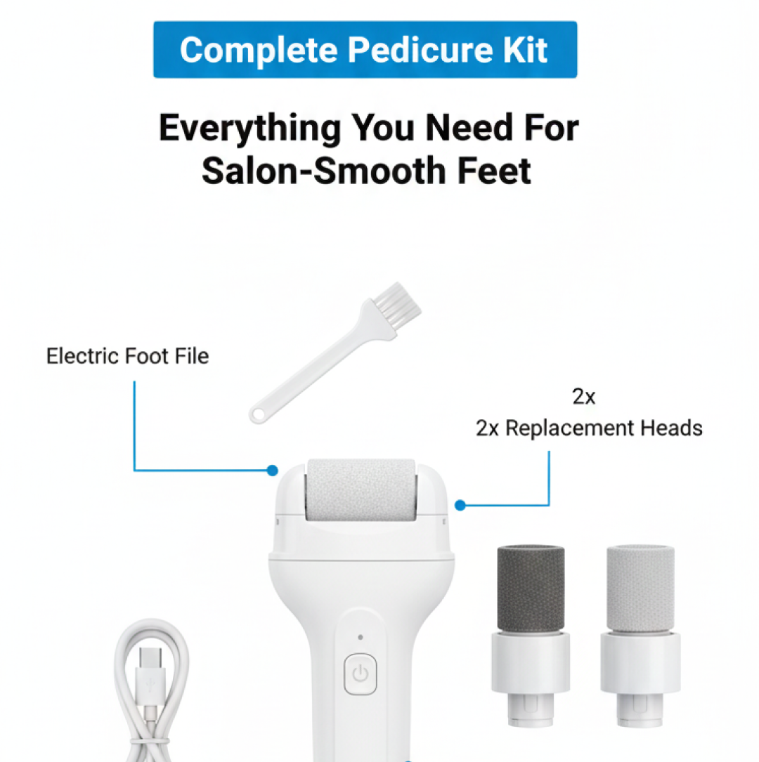 Portable Electric Foot File – Rechargeable Callus Remover & Pedicure Tool Smooth Feet