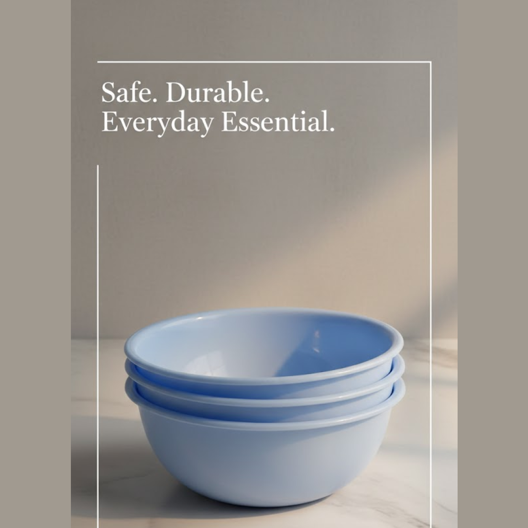 BPA Free Plastic Bowl Set for Cereal Salad Rice Soup Pasta Snack 3 Pc