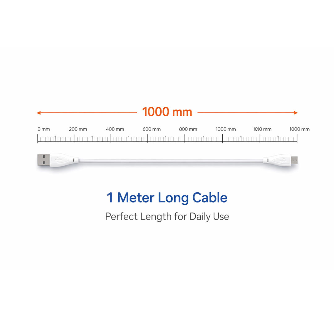 Fast Charging For Android & Data Transfer, Long Micro Cable (1000 Mm)