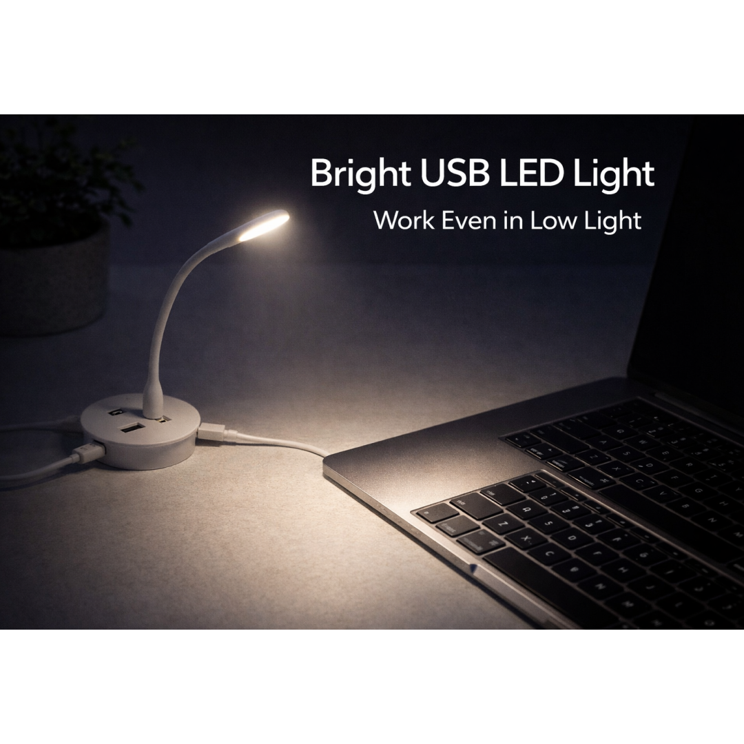 Portable Mini USB Fan, USB Ligh & USB 3 HUB / Port Combo