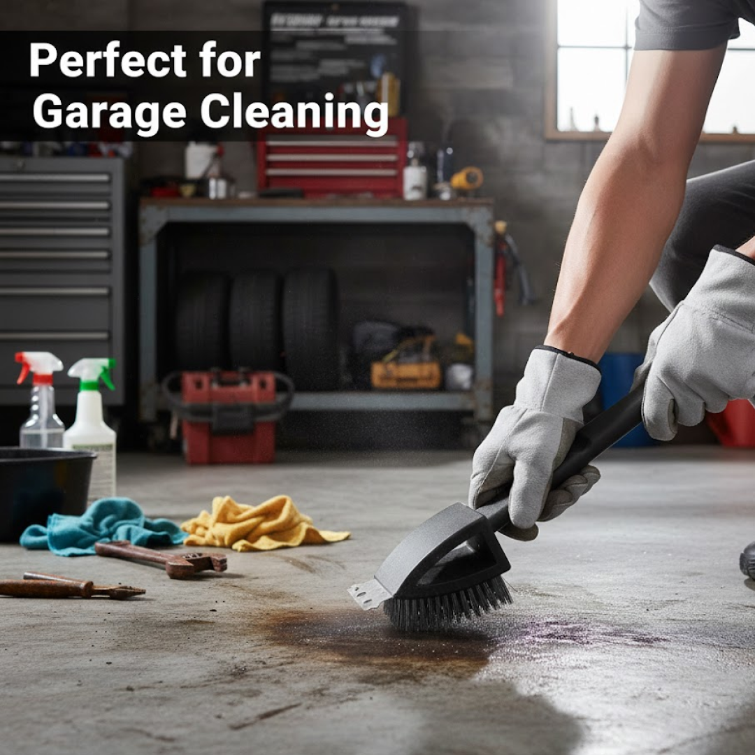 Black 2 Side Use Brush Scarp Cleaning Brush & Wire Brush for Garage Use