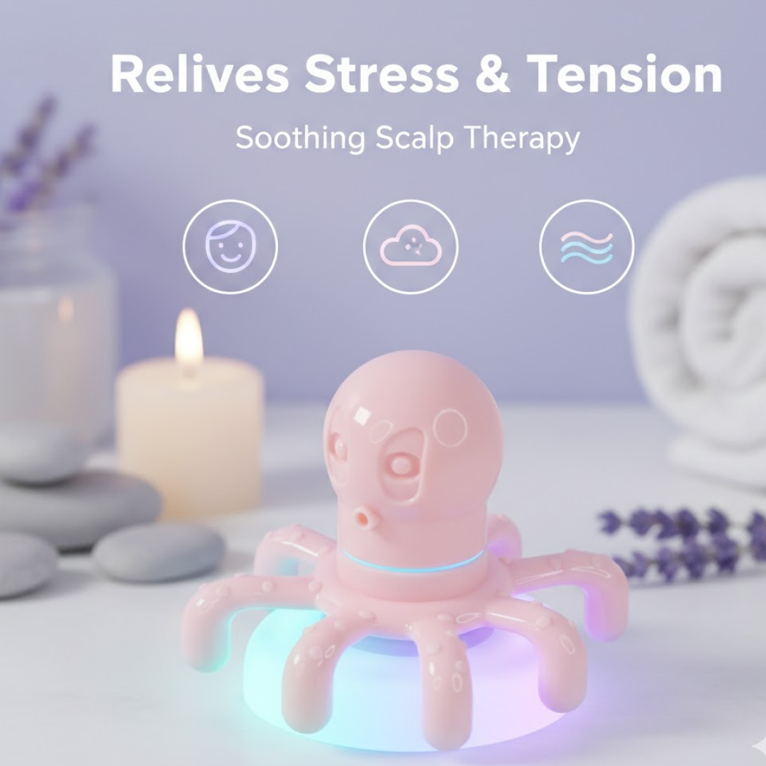 Scalp Relax Octopus Massager – Long Ergonomic Head Massager for Adults