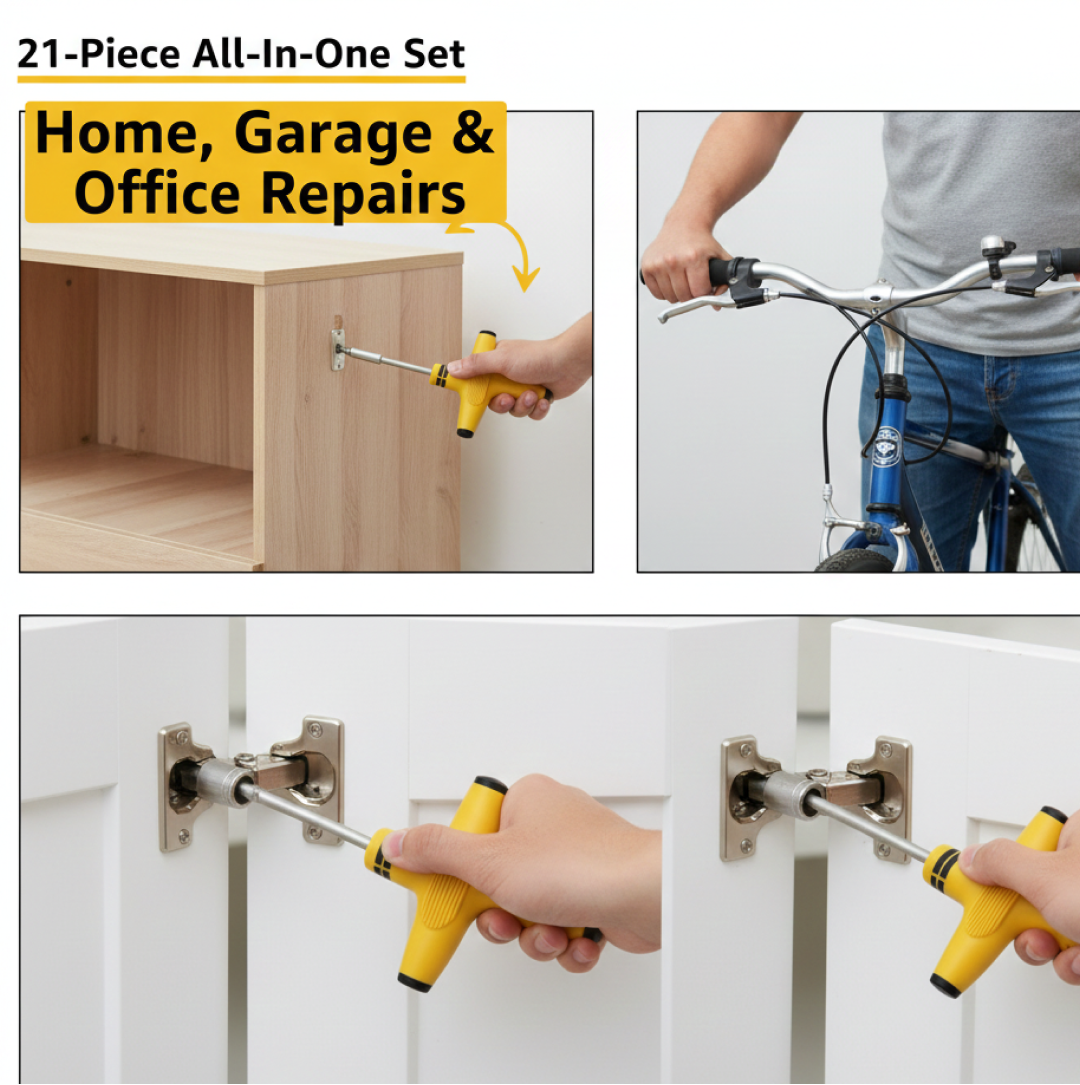 21 pcs T shape screwdriver set Batch Head Ratchet Pawl Socket Spanner hand tools