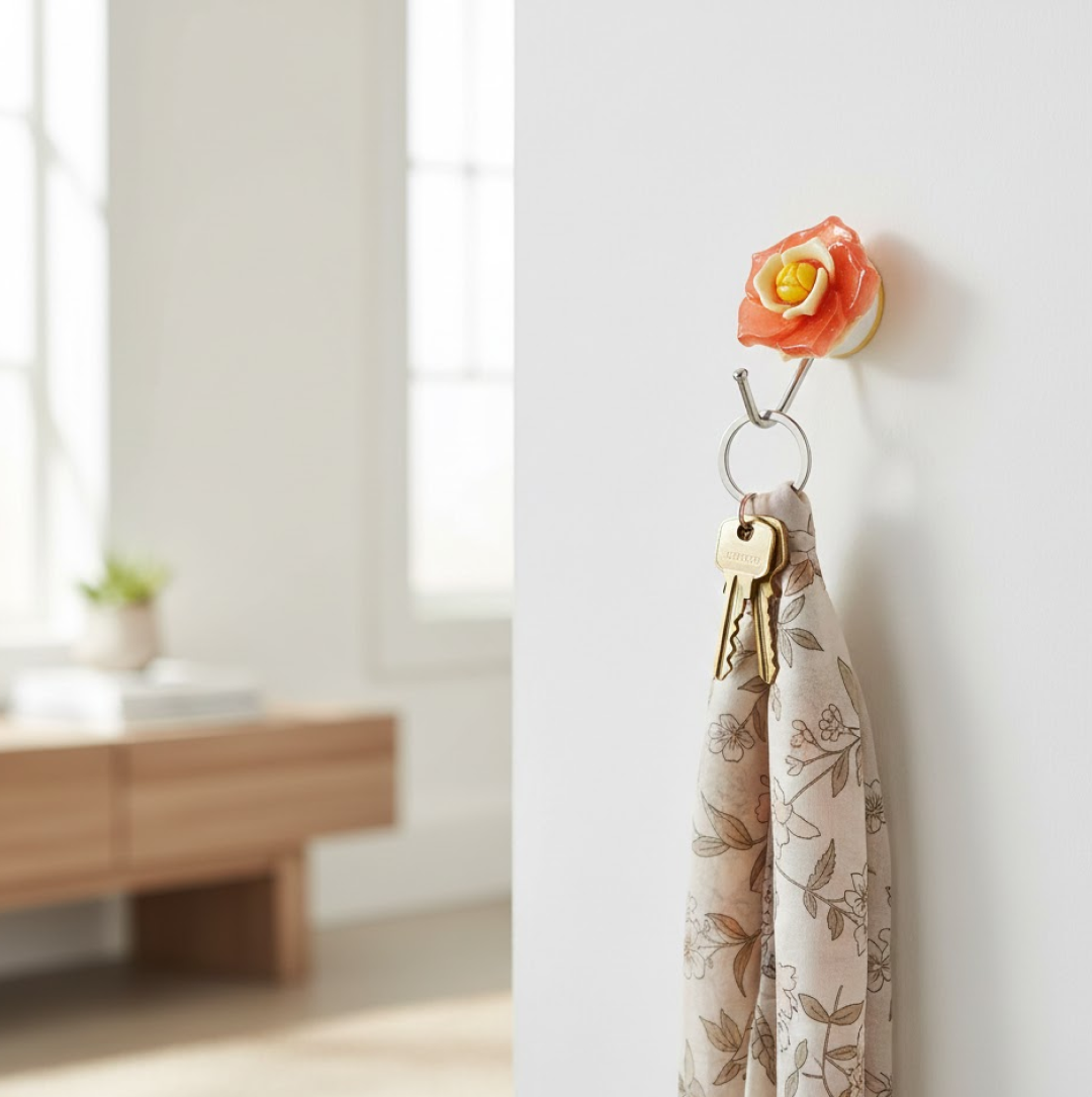 Multipurpose Self Adhesive Wall Hook – Load Capacity Up to 1 Kg (Mix Design / 1 Pc)