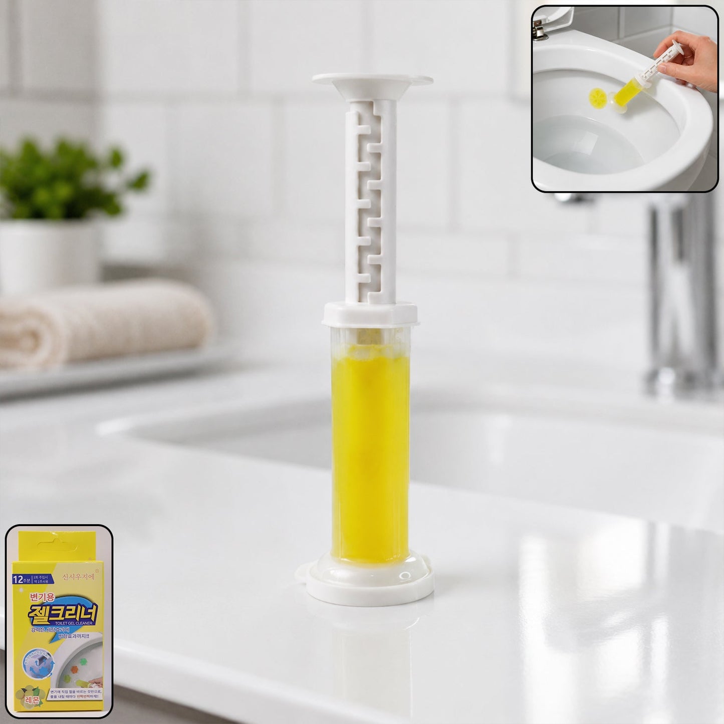 Toilet Gel Cleaner with Box Flower-Shaped Bowl Cleaner for Fresh Bathroom (1 Pc)