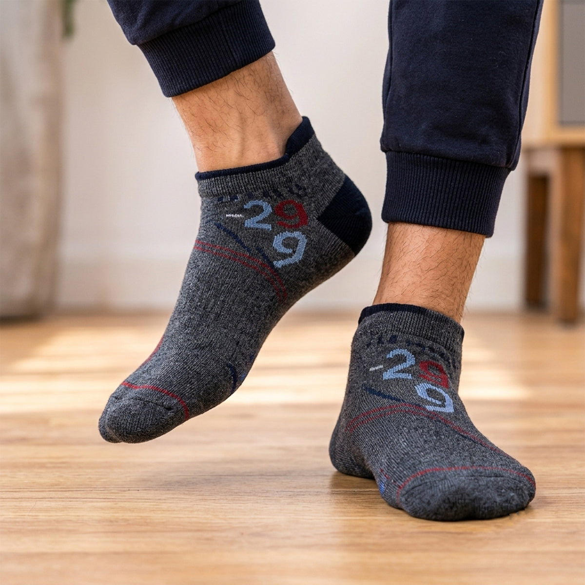 Soft Stretchable Ankle Socks with Mixed Designs for Casual Wear (12 Pair)
