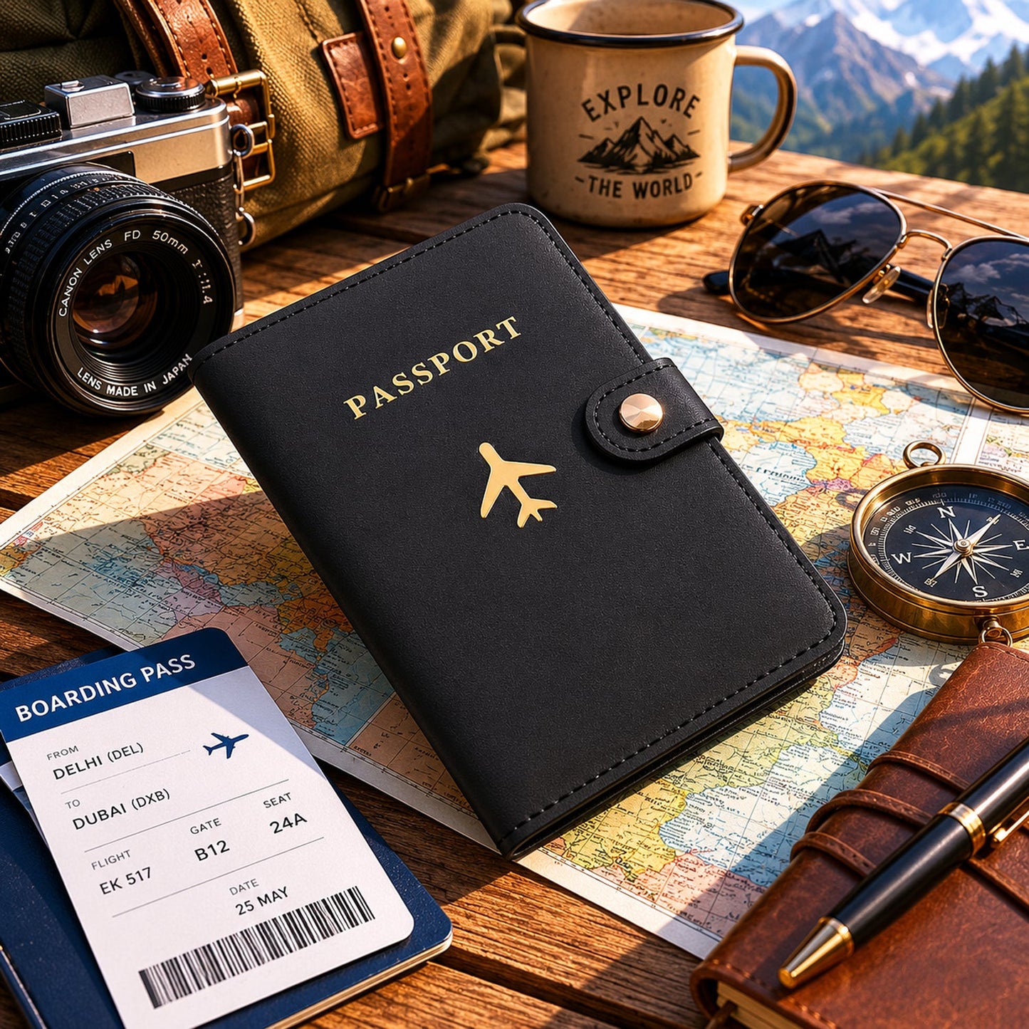 Mix travel passport holder wallet with stylish design